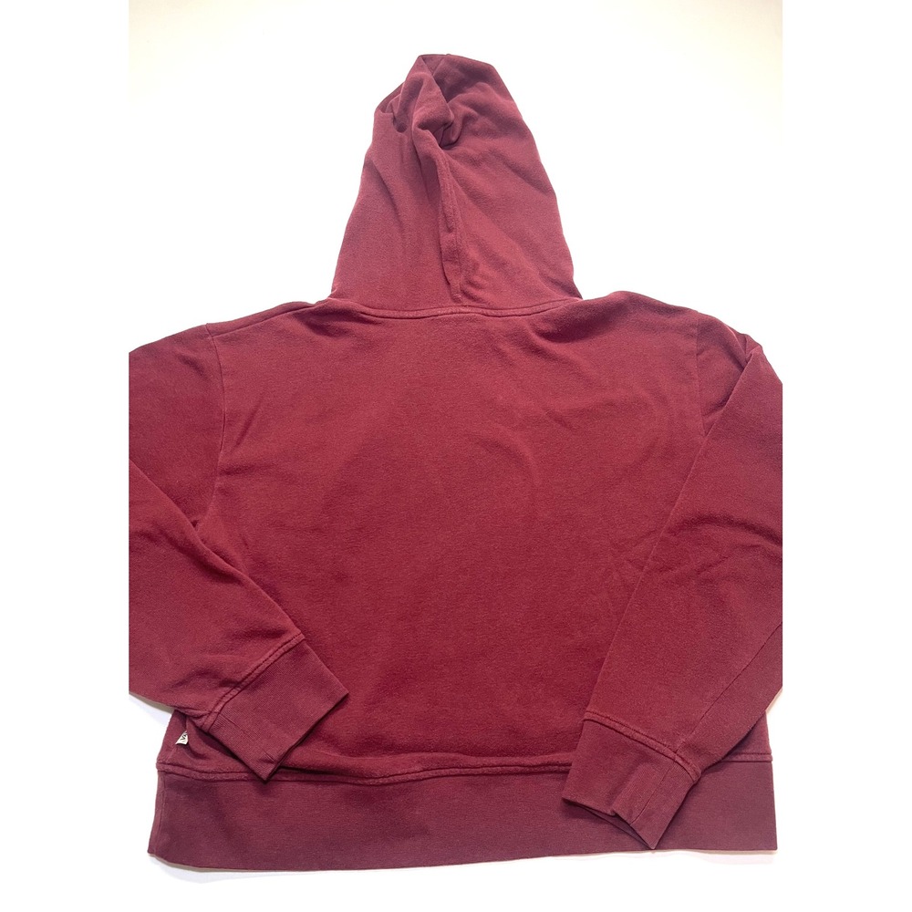 Vans Burgundy Maroon Script Logo Cropped Hoodie Skater Y2K Womens Small 039 - Picture 9 of 9